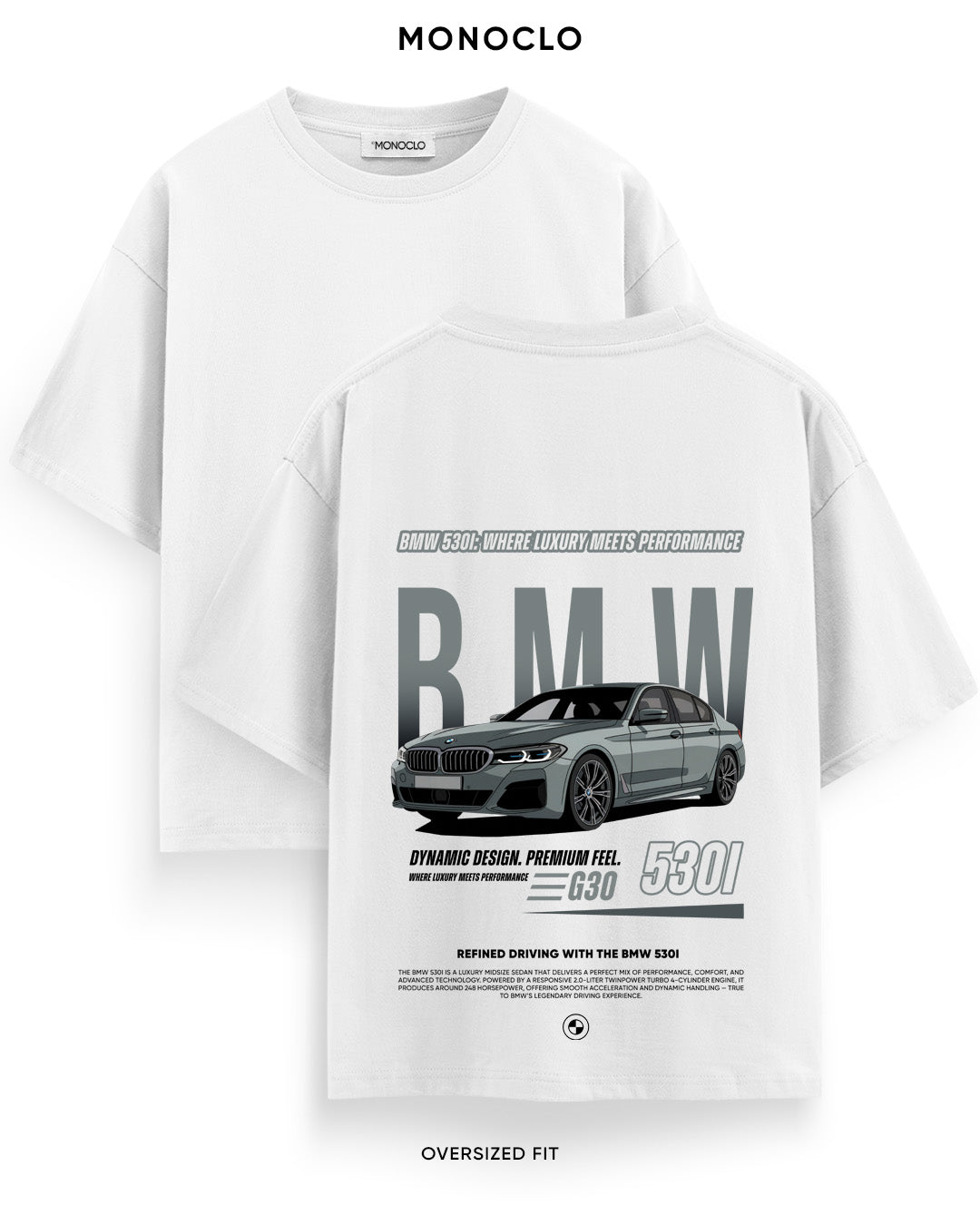 Футболка Monoclo BMW 530i G30 - shop_name Білий