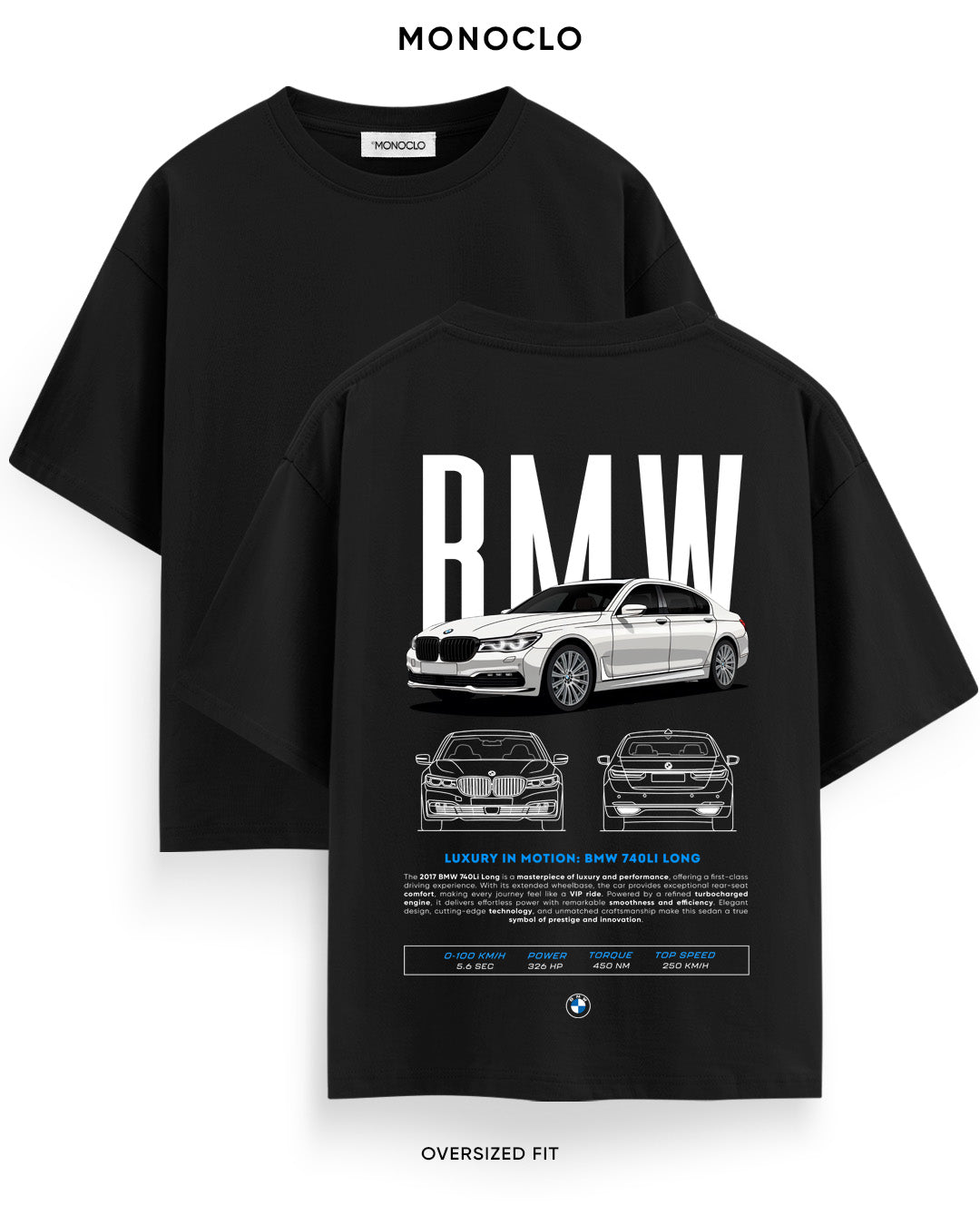 Футболка Monoclo BMW 740Li LONG - shop_name Чорний