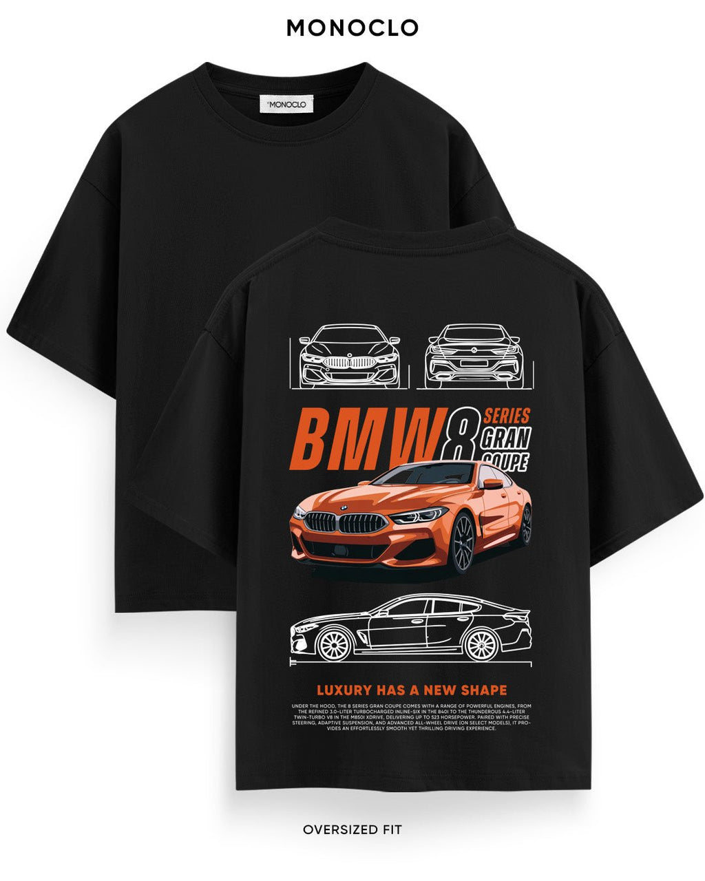 Футболка Monoclo BMW 8 Series Gran Coupe - shop_name Чорний