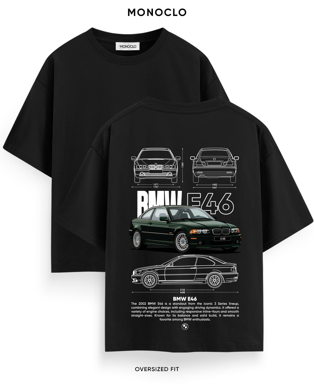 Футболка Monoclo BMW E46 Classic - shop_name Чорний
