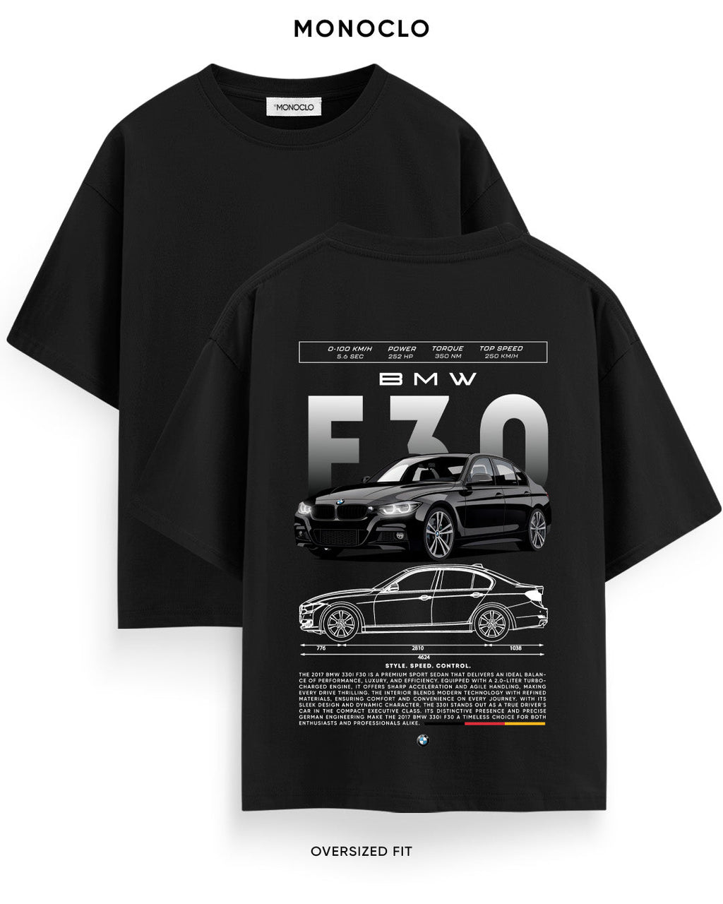 Футболка Monoclo BMW F30 Vertigo - shop_name Чорний