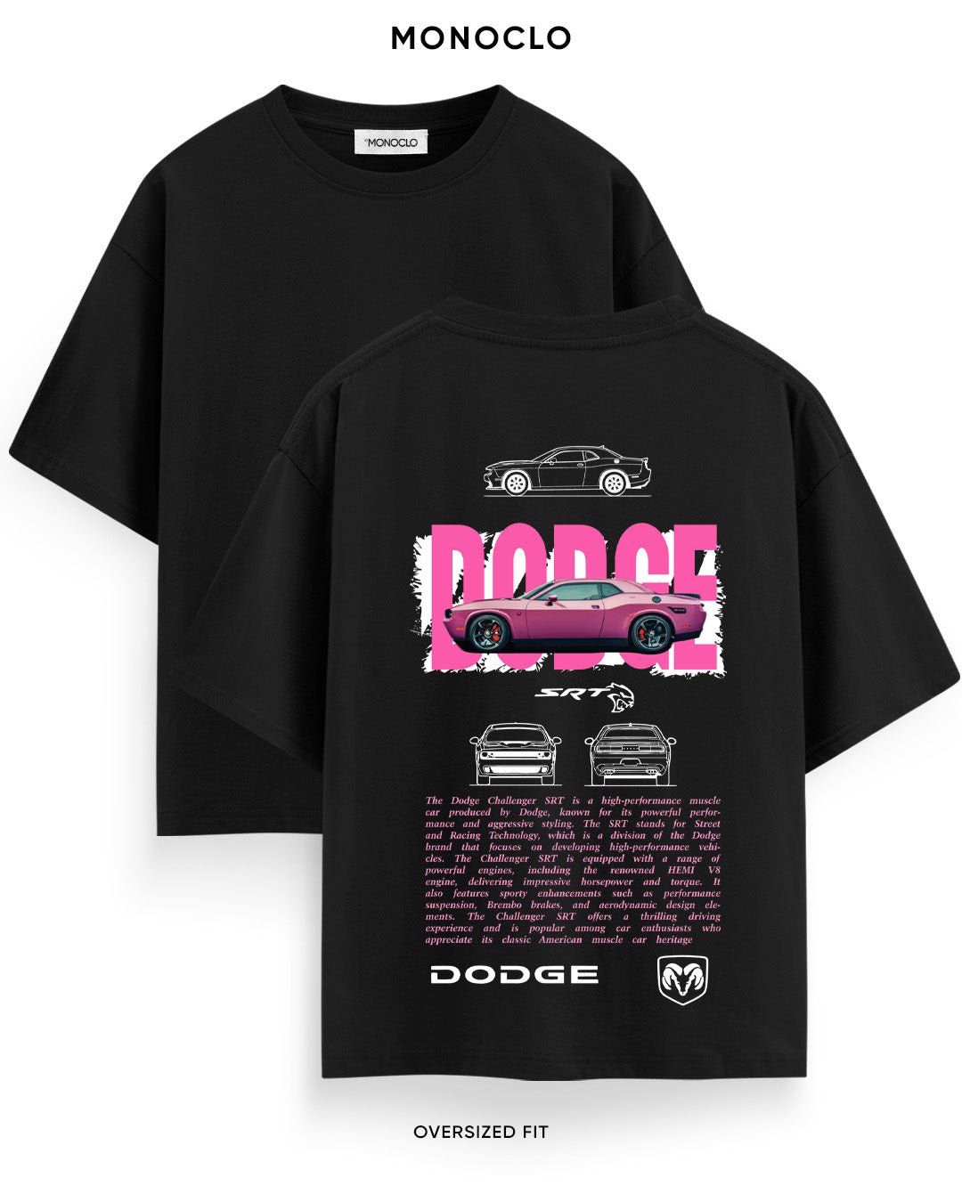 Футболка Monoclo Dodge Challenger SRT PINK - MONOCLO UA