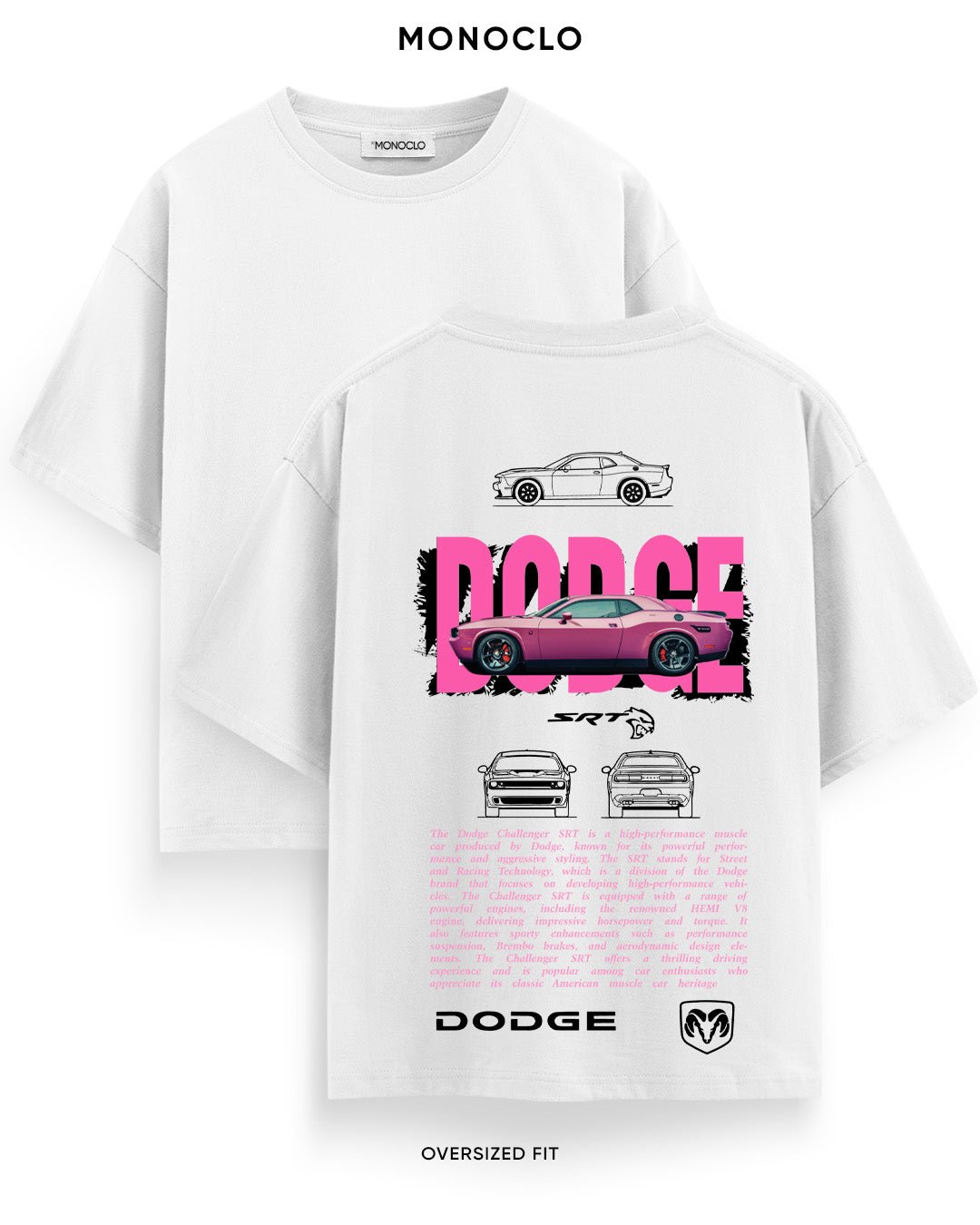 Футболка Monoclo Dodge Challenger SRT PINK - MONOCLO UA