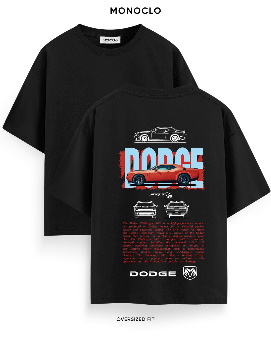 Футболка Monoclo Dodge Challenger SRT RED - MONOCLO UA
