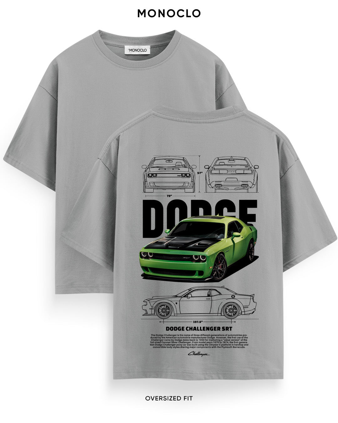 Футболка Monoclo Dodge Challenger SRT Zelena - MONOCLO UA