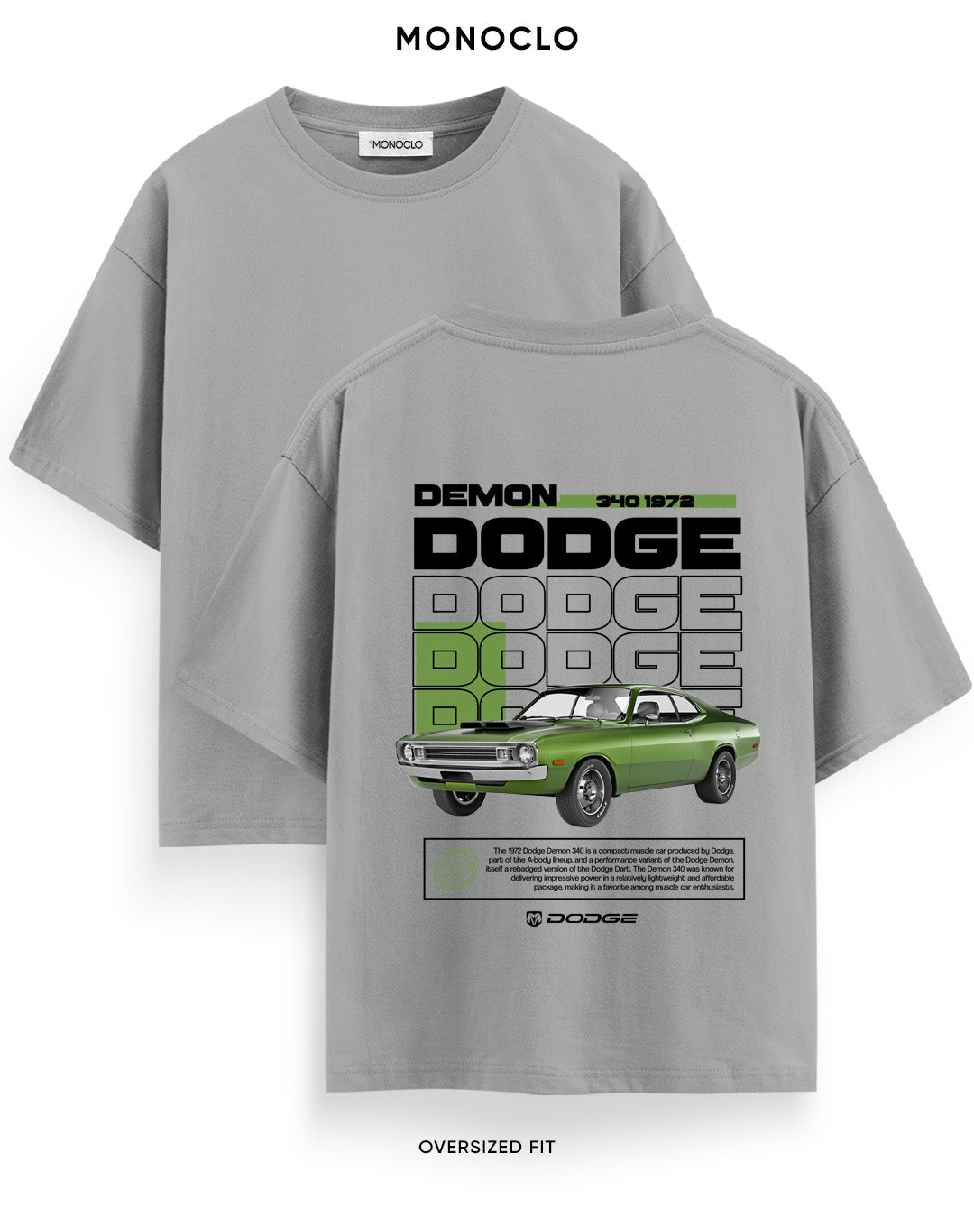 Футболка Monoclo Dodge Demon 340 1972 Green - MONOCLO UA