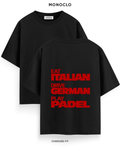Футболка Monoclo Eat Italian Drive German Play Padel – Чорний