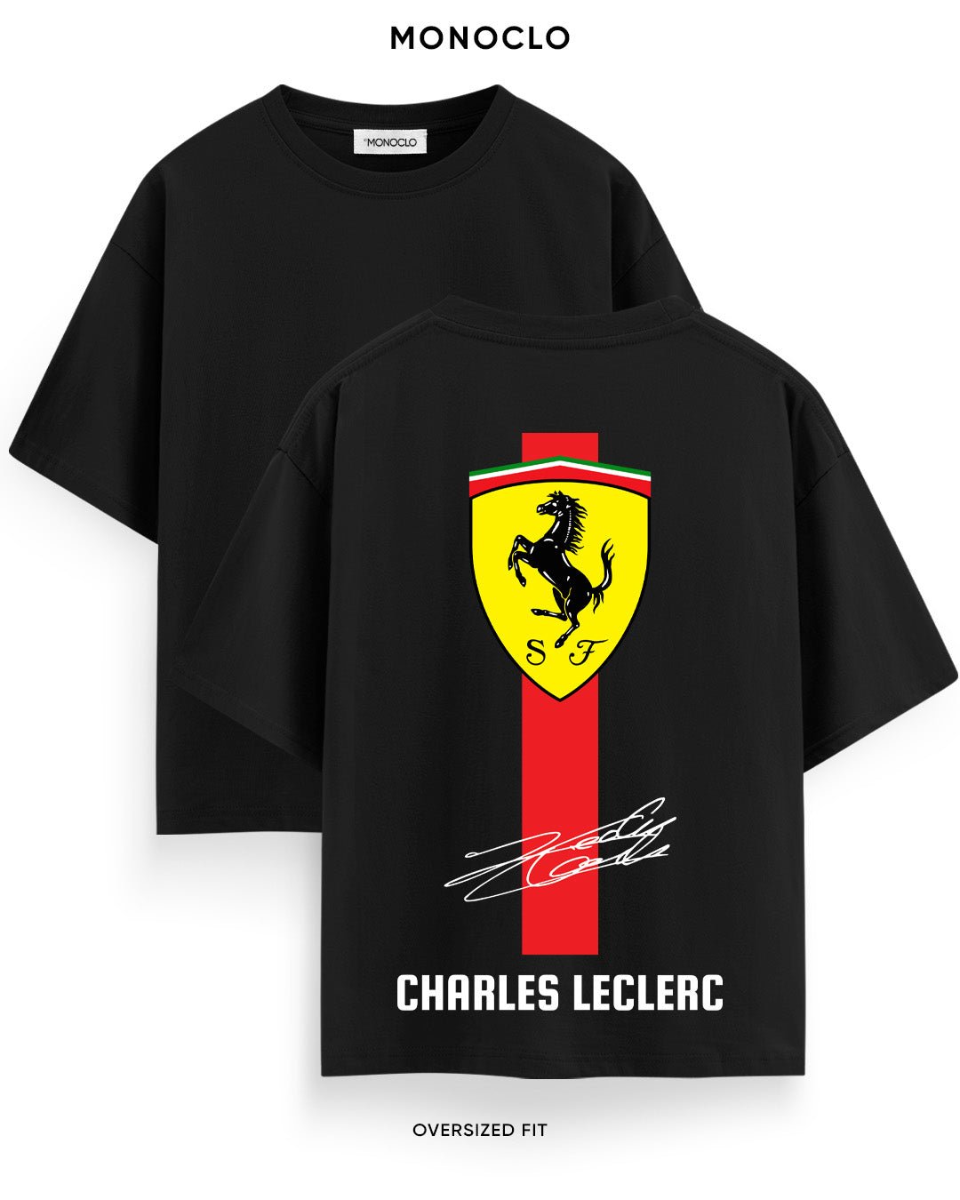 Футболка Monoclo Ferrari Charles Leclerc Sign - shop_name Чорний