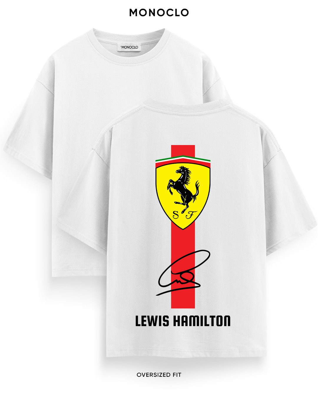 Футболка Monoclo Ferrari Lewis Hamilton Sign - shop_name Білий