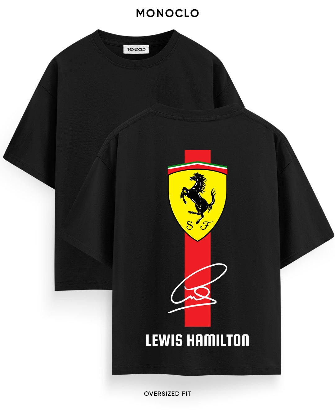 Футболка Monoclo Ferrari Lewis Hamilton Sign - shop_name Чорний