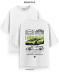 Футболка Monoclo Lamborghini Huracan STO Green Blueprint – Білий