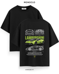 Футболка Monoclo Lamborghini Huracan STO Green Blueprint – Чорний