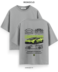 Футболка Monoclo Lamborghini Huracan STO Green Blueprint – Сірий