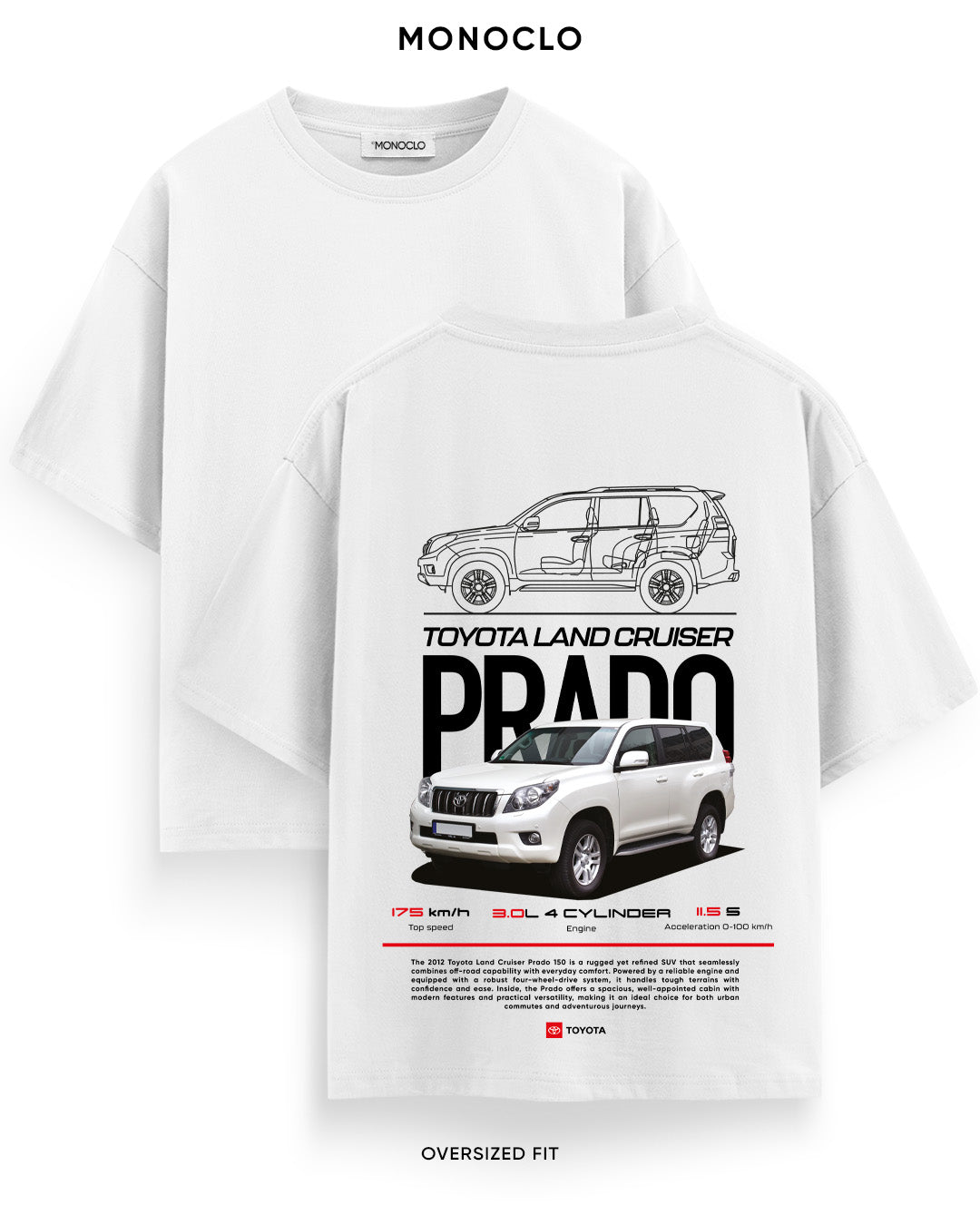 Футболка Monoclo Land Cruiser Prado White - MONOCLO UA