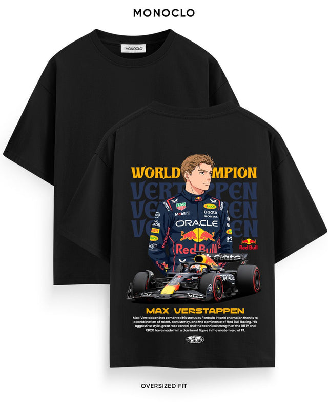 Футболка Monoclo Max Verstappen World Champion Anime F1