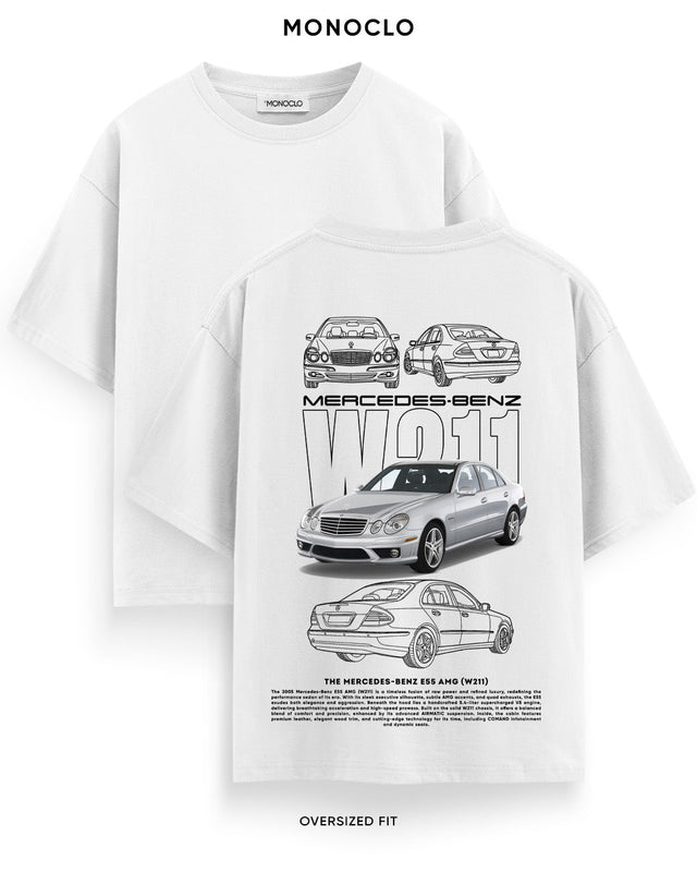 Футболка Monoclo Mercedes - Benz E55 AMG (W211) - shop_name Білий