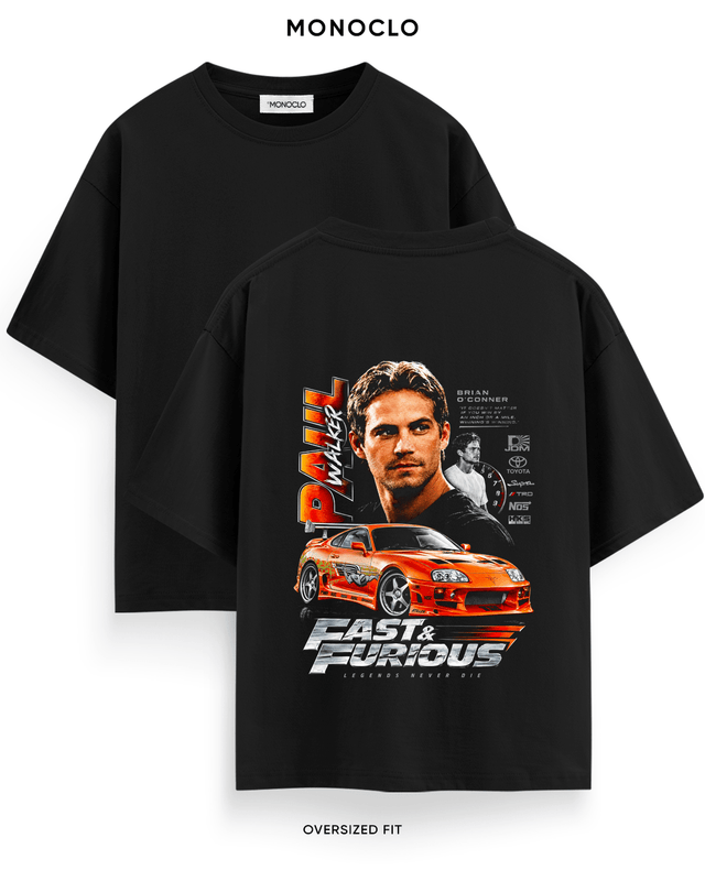 Футболка Monoclo Paul Walker Toyota Supra Fast & Furious – Чорний