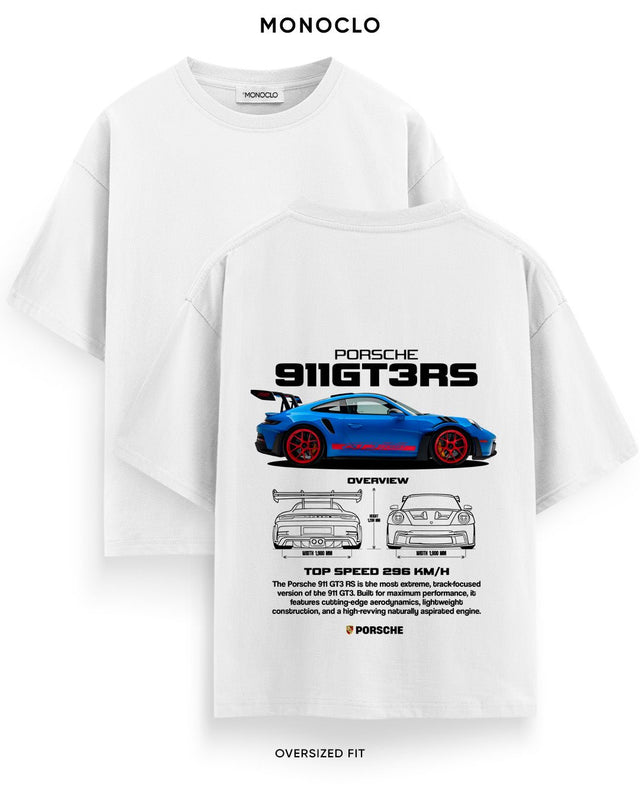 Футболка Monoclo Porsche 911 GT3 RS Blue 22 - shop_name Білий