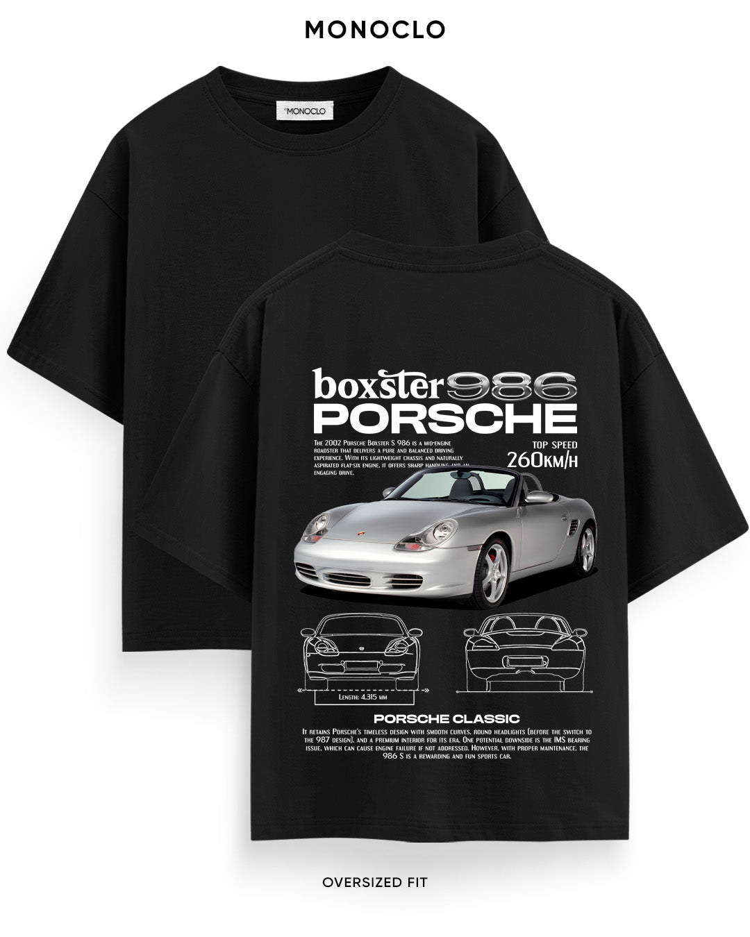 Футболка Monoclo Porsche Boxster 986 - shop_name Чорний