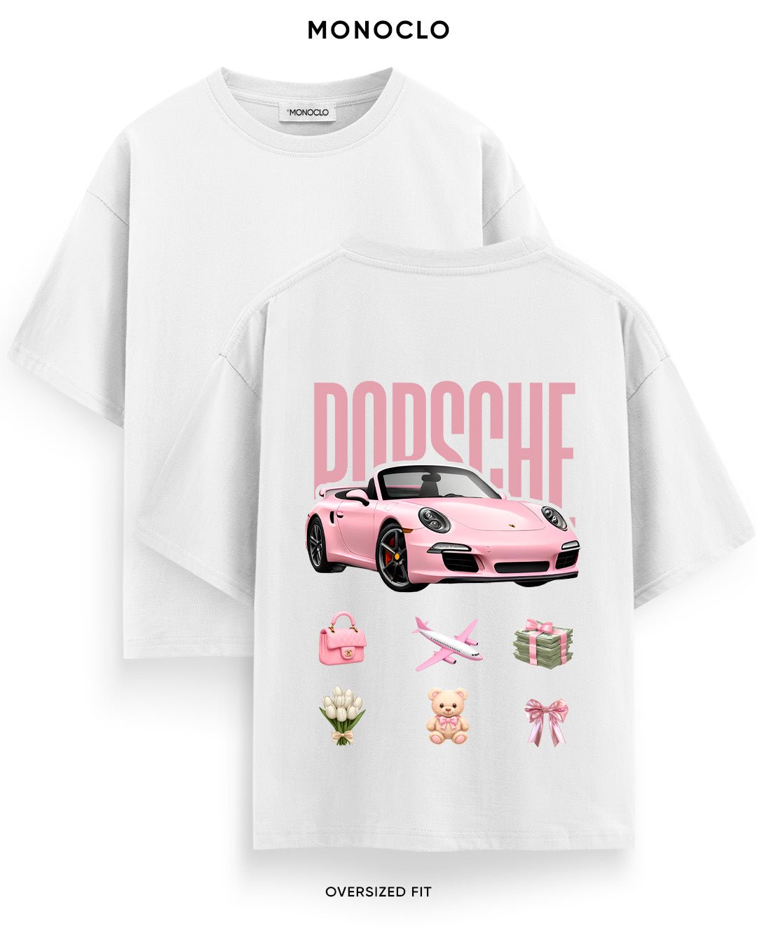 Футболка Monoclo Porsche Pink Vibe - shop_name Білий