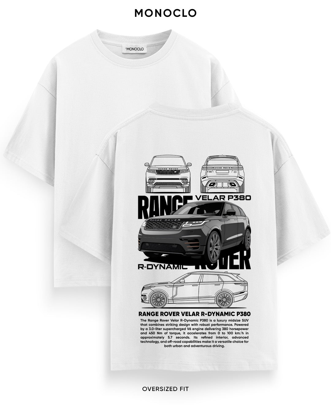 Футболка Monoclo Range Rover Velar R - Dynamic P380 - shop_name Білий