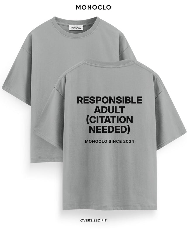 Футболка Monoclo «Responsible Adult (Citation Needed)» – Графітовий