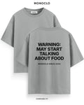 Футболка Monoclo «Warning: May Start Talking About Food» – Графітовий