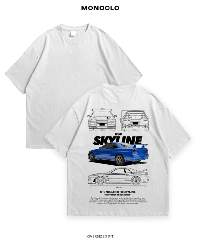 Футболка Nissan Skyline R34 Blue - MONOCLO UA