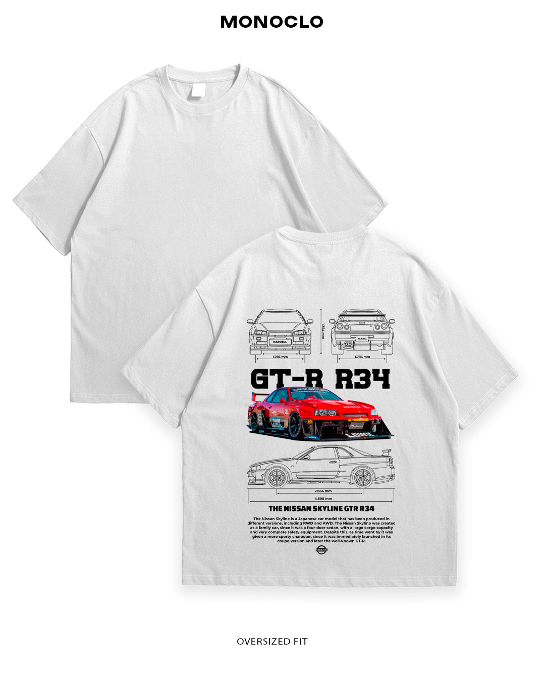 Футболка Nissan Skyline R34 Red - MONOCLO UA