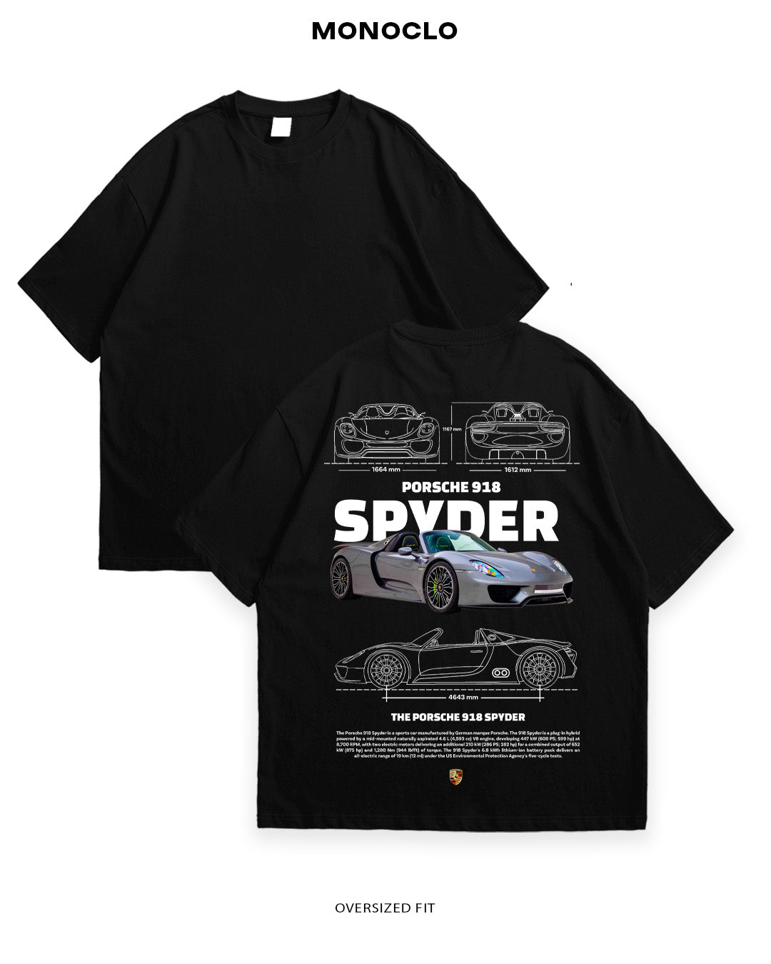 Футболка Porsche 918 Spyder Gray - MONOCLO UA