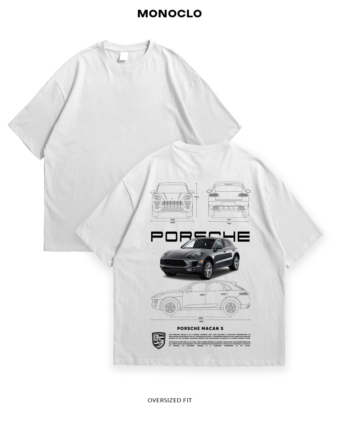 Футболка Porsche Macan S Gray - MONOCLO UA