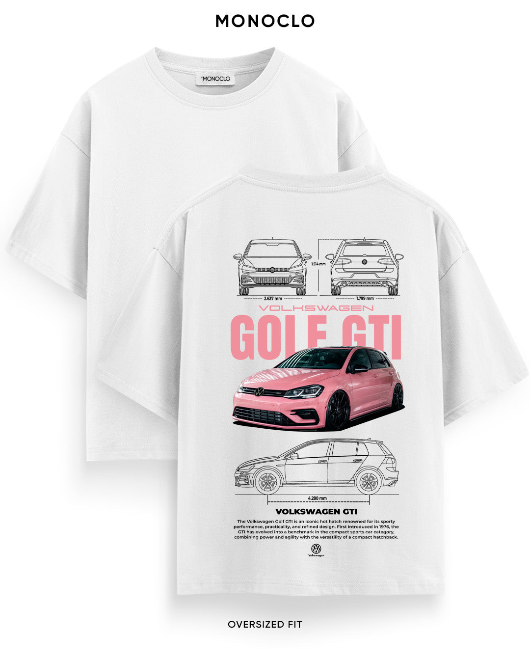 Футболка Volkswagen Volkswagen Golf GTI Pink - MONOCLO UA
