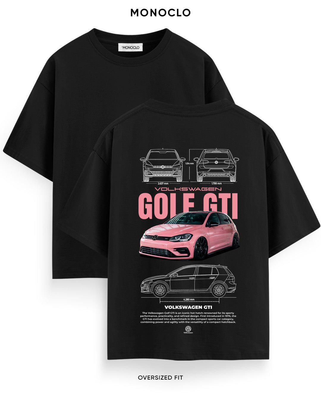 Футболка Volkswagen Volkswagen Golf GTI Pink - MONOCLO UA