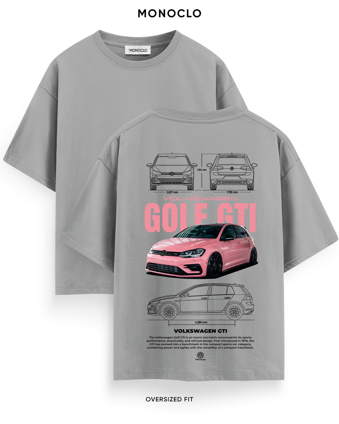 Футболка Volkswagen Volkswagen Golf GTI Pink - MONOCLO UA