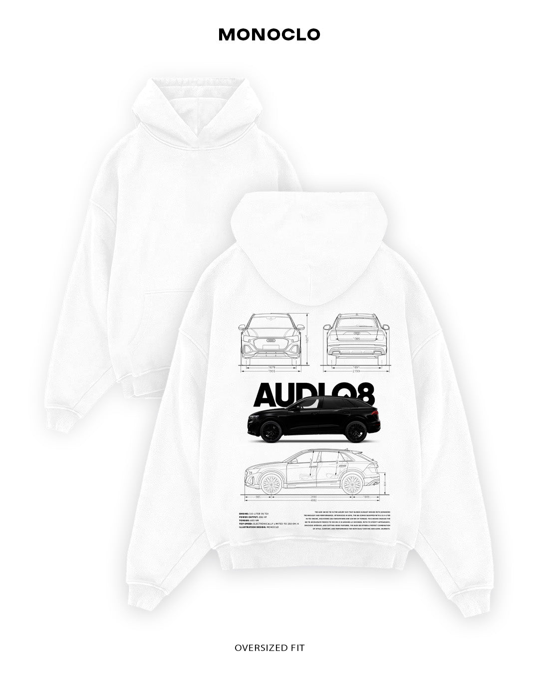 Худі Audi Q8 2023 Black - MONOCLO UA