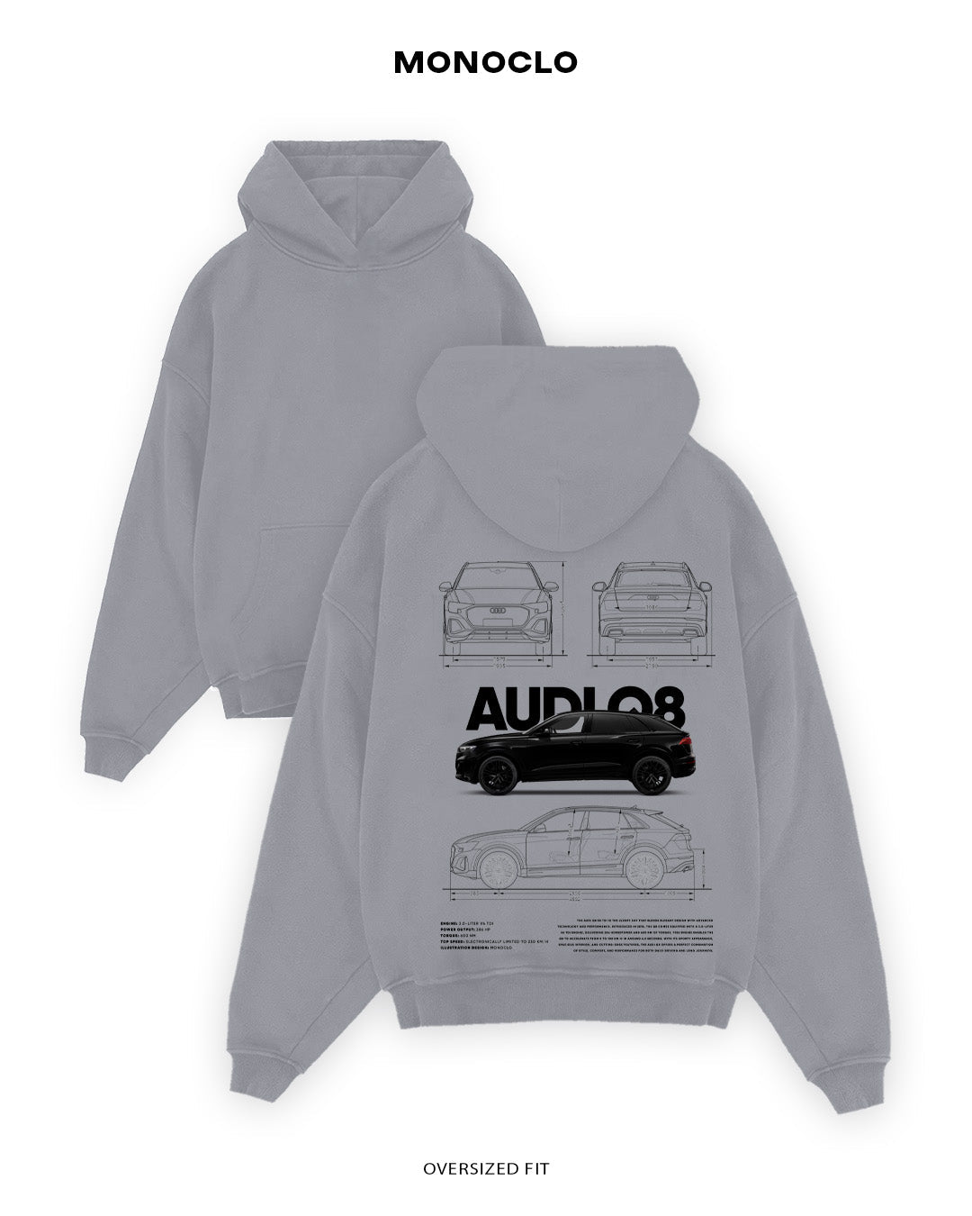 Худі Audi Q8 2023 Black - MONOCLO UA