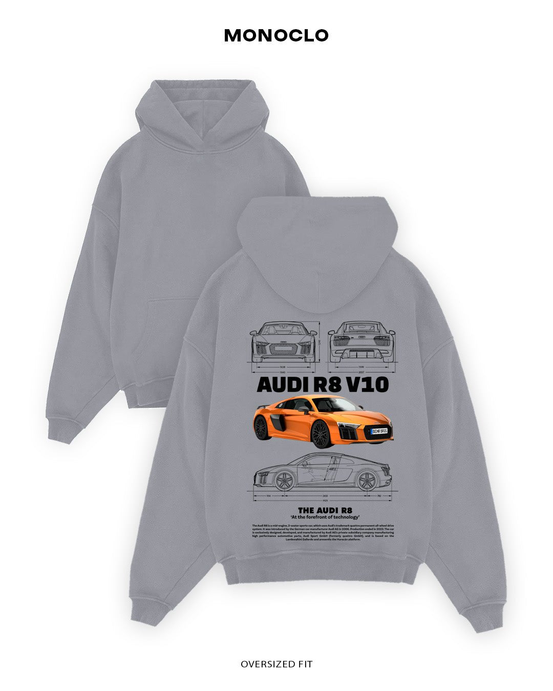 Худі Audi R8 V10 Orange - MONOCLO UA