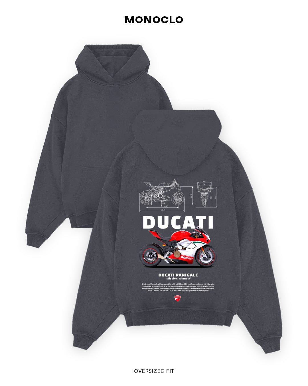 Худі Ducati PANIGALE - shop_name Графітовий