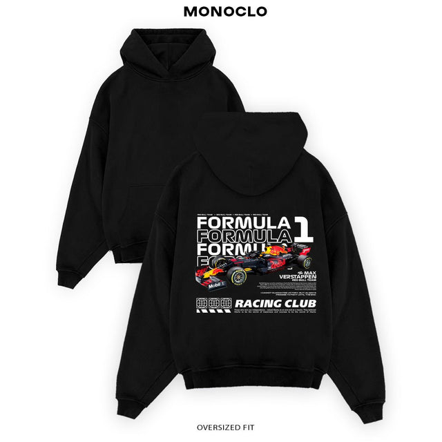 Худі F1 Verstappen чорне - оверсайз худі Formula 1 Monoclo