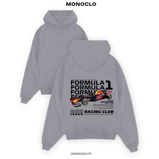 Худі F1 Verstappen сіре - streetwear худі автоспорт Monoclo