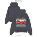Худі з принтом Ferrari Leclerc Scuderia, графітове, оверсайз — Monoclo