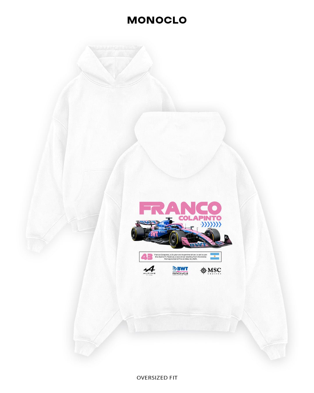 Худі Formula 1 Franco Colapinto 1 - shop_name Білий