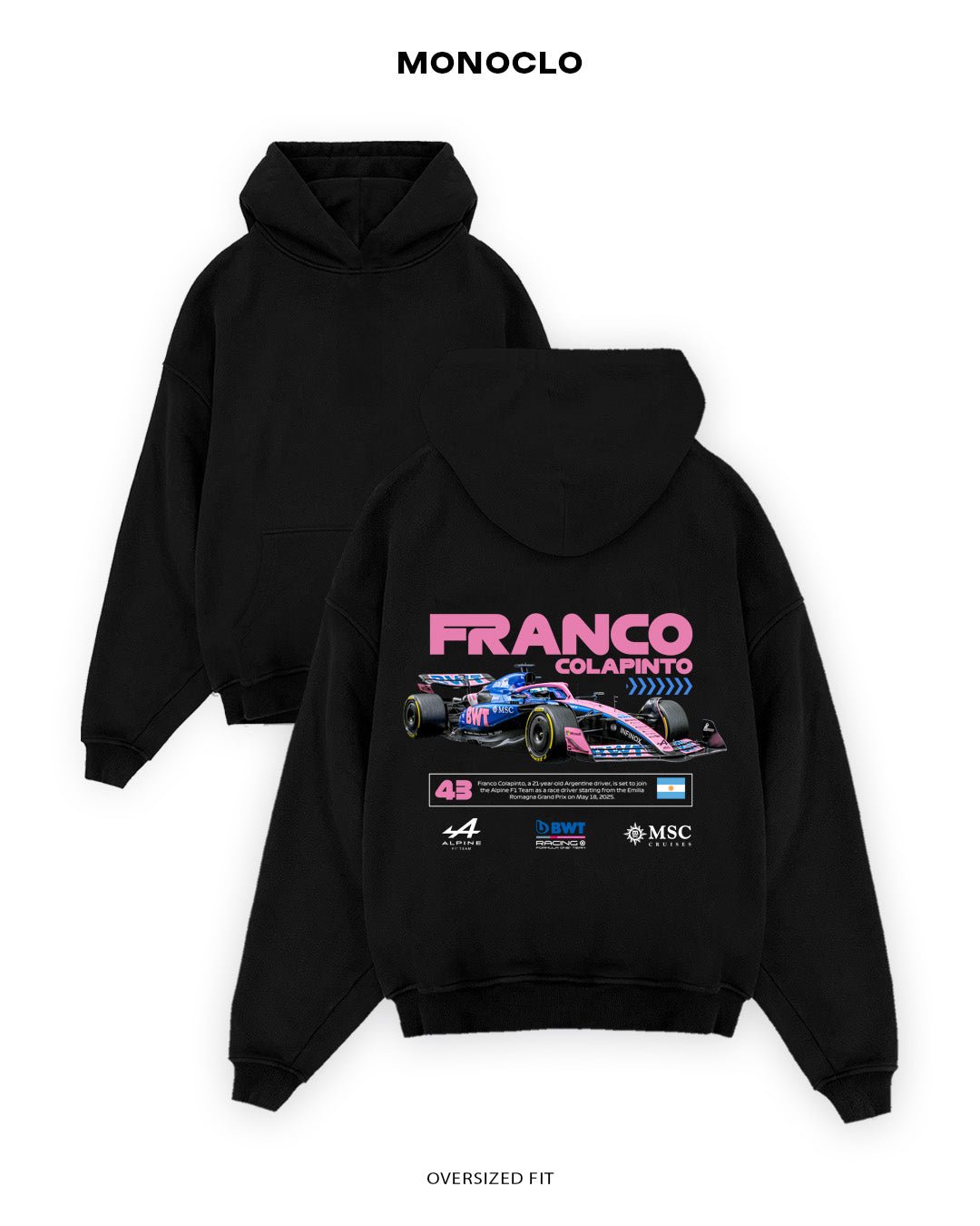Худі Formula 1 Franco Colapinto 1 - shop_name Чорний