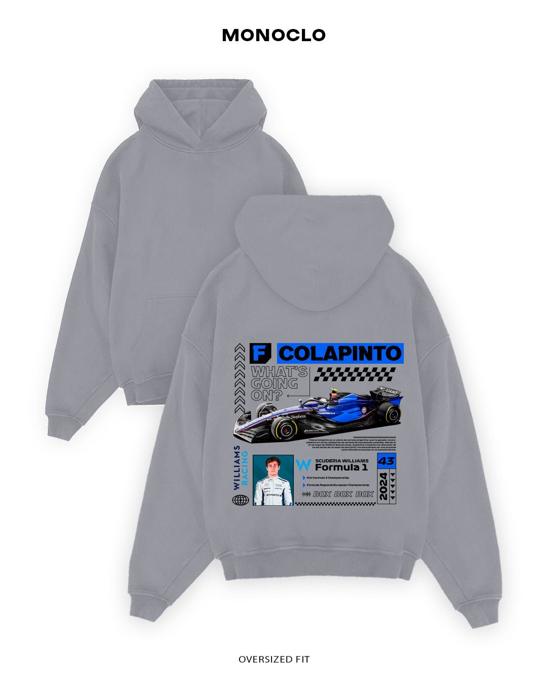 Худі Formula 1 Franco Colapinto 2 - shop_name Сірий