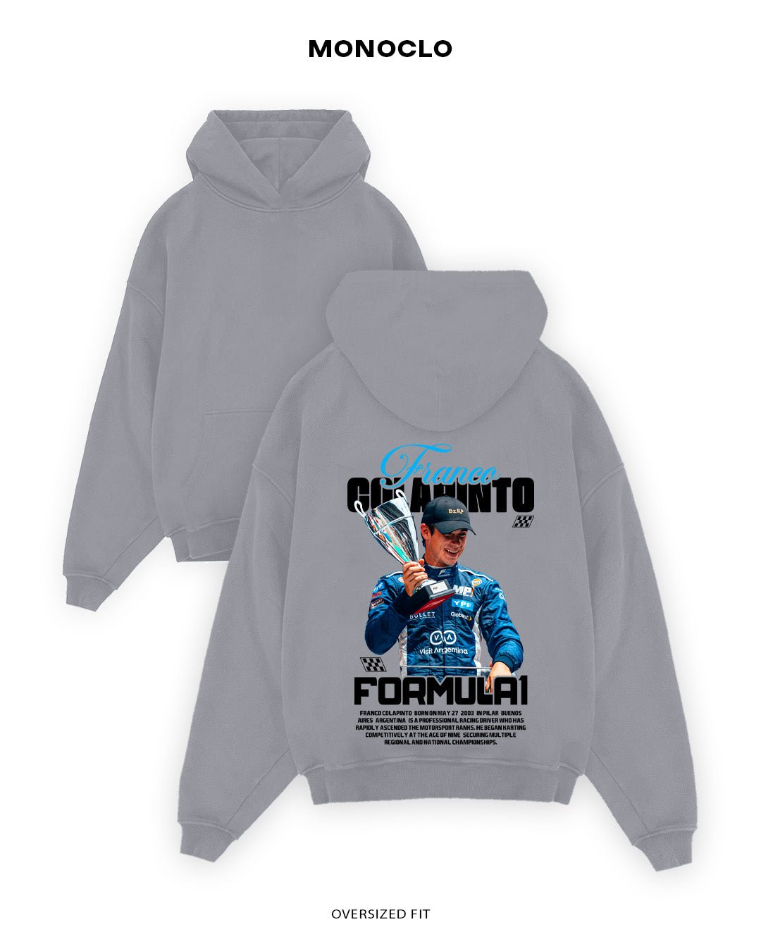 Худі Formula 1 Franco Colapinto 3 - shop_name Сірий