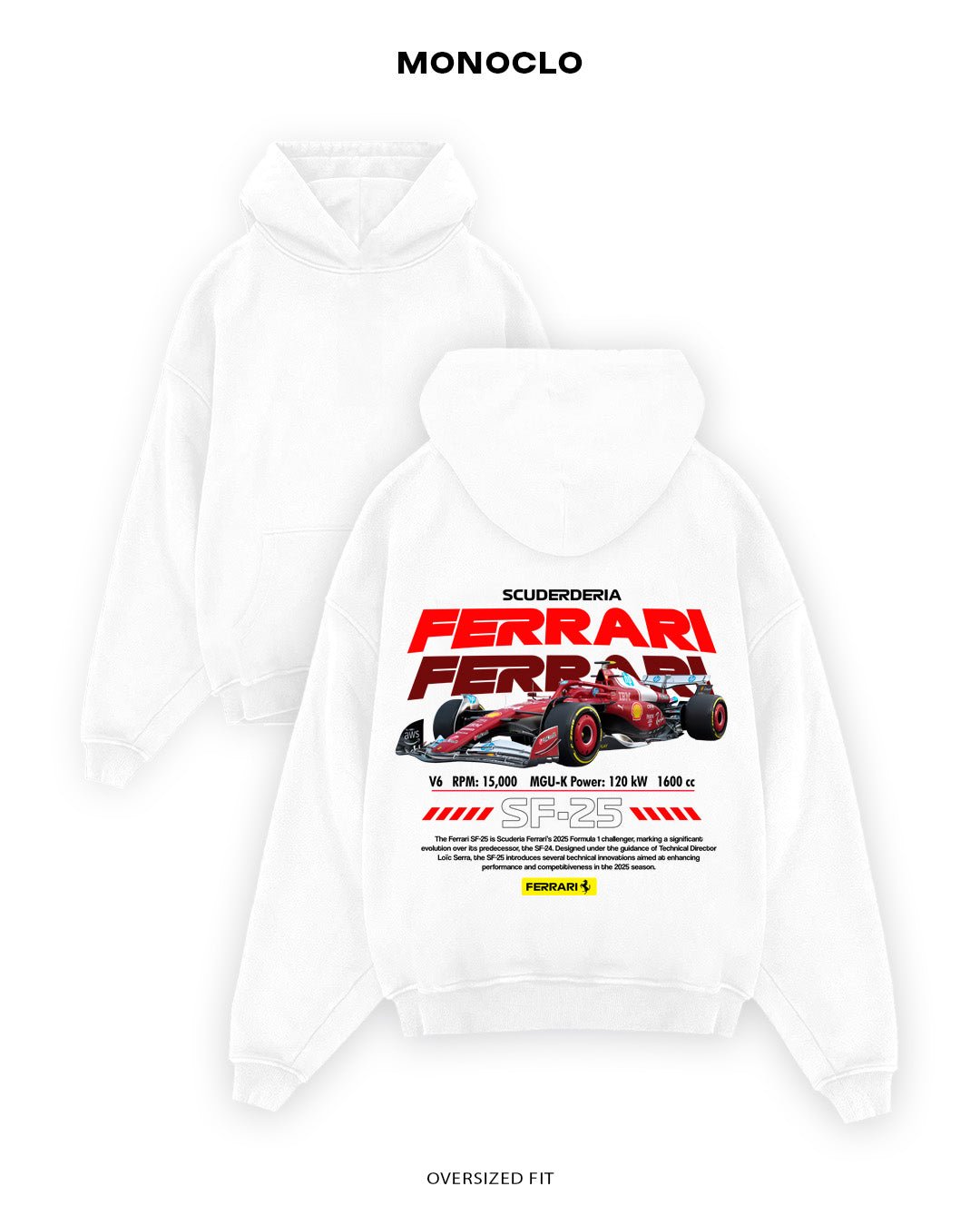 Худі Formula 1 Monoclo Scuderia Ferrari SF - 25 - shop_name Білий