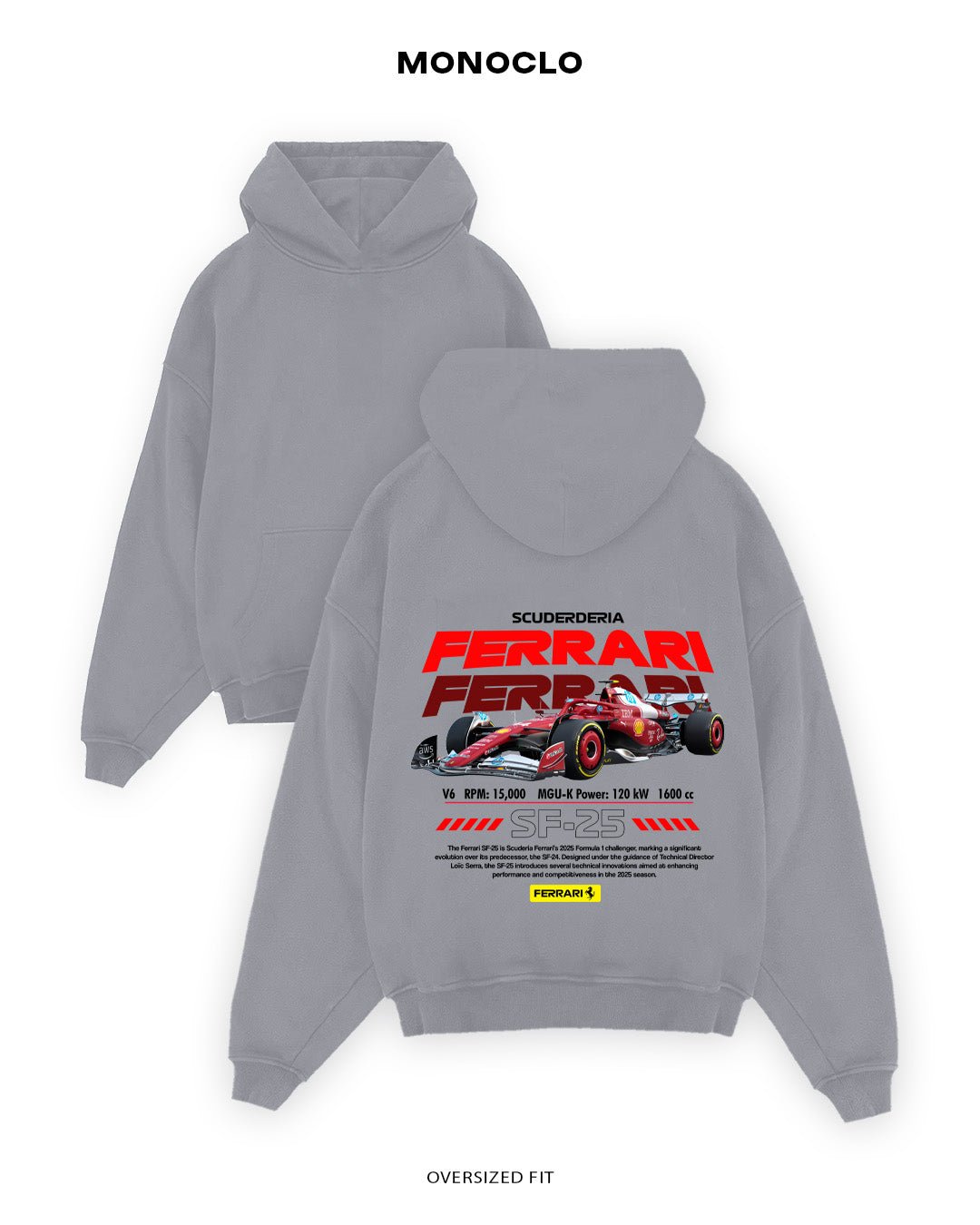 Худі Formula 1 Monoclo Scuderia Ferrari SF - 25 - shop_name Сірий