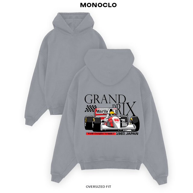Худі Monoclo Grand Prix оверсайз, графітове, принт Formula 1