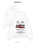 Худі з принтом Hamilton Ferrari, біле, оверсайз — Monoclo