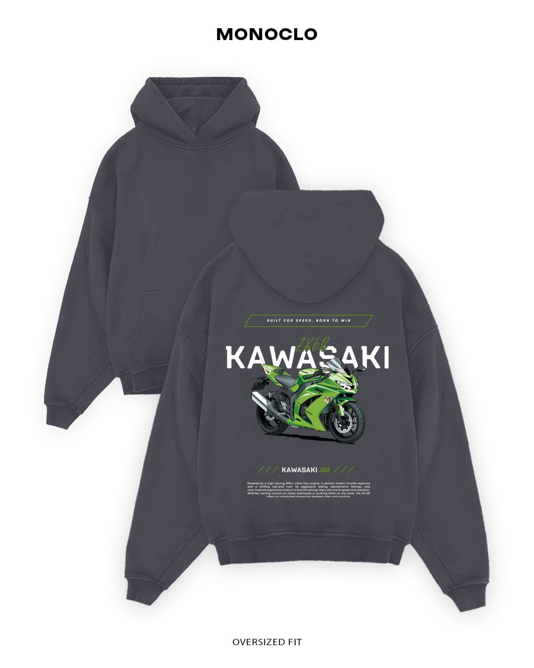 Худі Kawasaki ZX6R - shop_name Графітовий